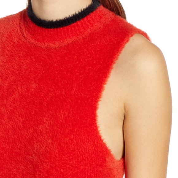 NWT Margherita Missoni Sleeveless Mock-Neck Red Sweater-Dress Size S - Picture 3 of 4